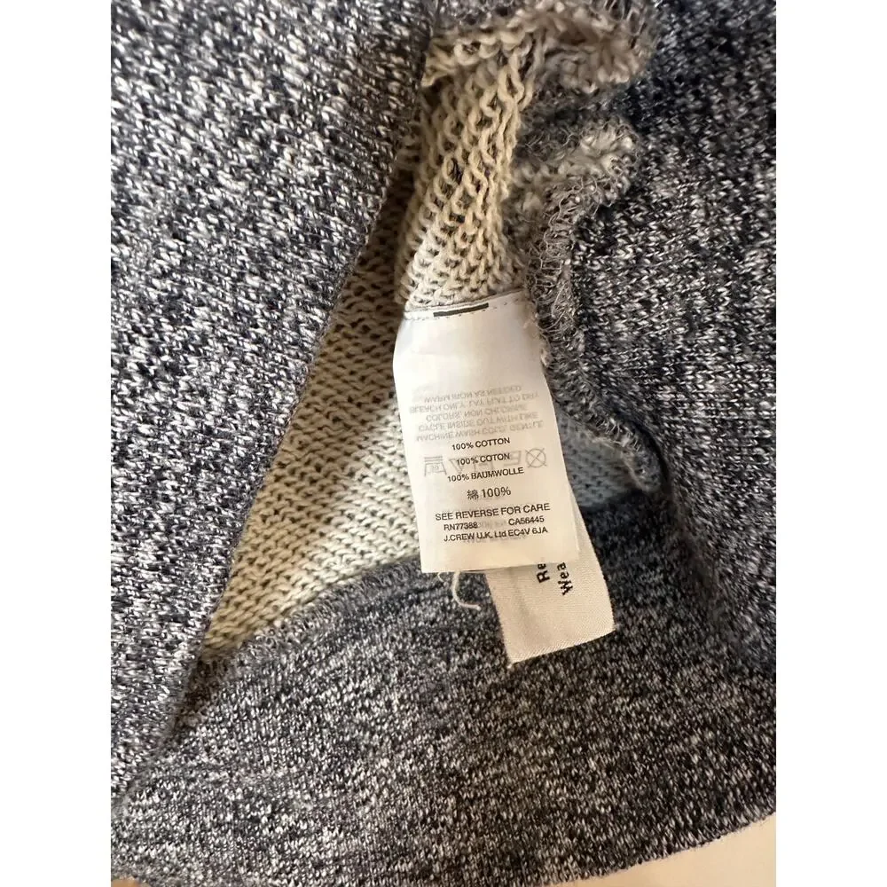 J.Crew Navy and White Cable Knit Oversized Turtleneck